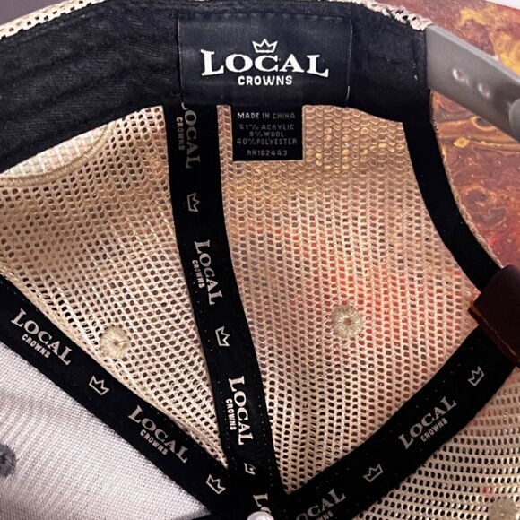 Local Crowns USA Leather‎ Patch Trucker Heather Gray Snapback hat cap - Picture 7 of 7